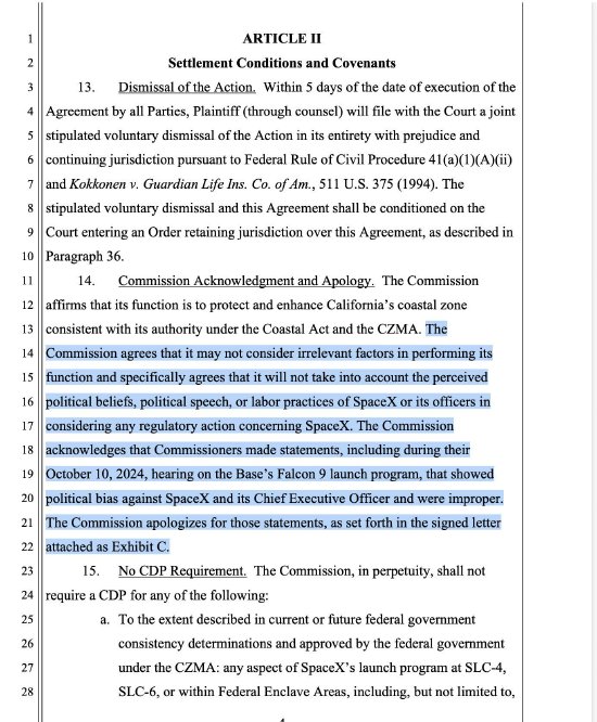 加州海岸委员会向马斯克和SpaceX致歉